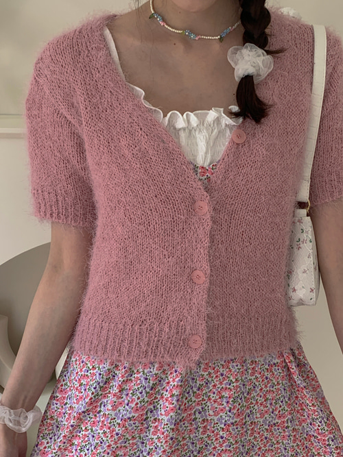 SOFT MINI KNIT CARDIGAN(IVORY, BEIGE, PINK, SKYBLUE 4COLORS!)