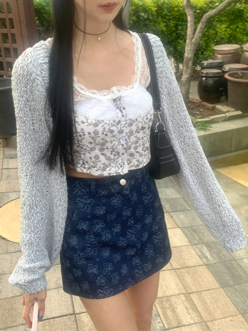 PUNCHING KNIT LOOSE CARDIGAN(WHITE, PINK, SKYBLUE, BLACK 4COLORS!)