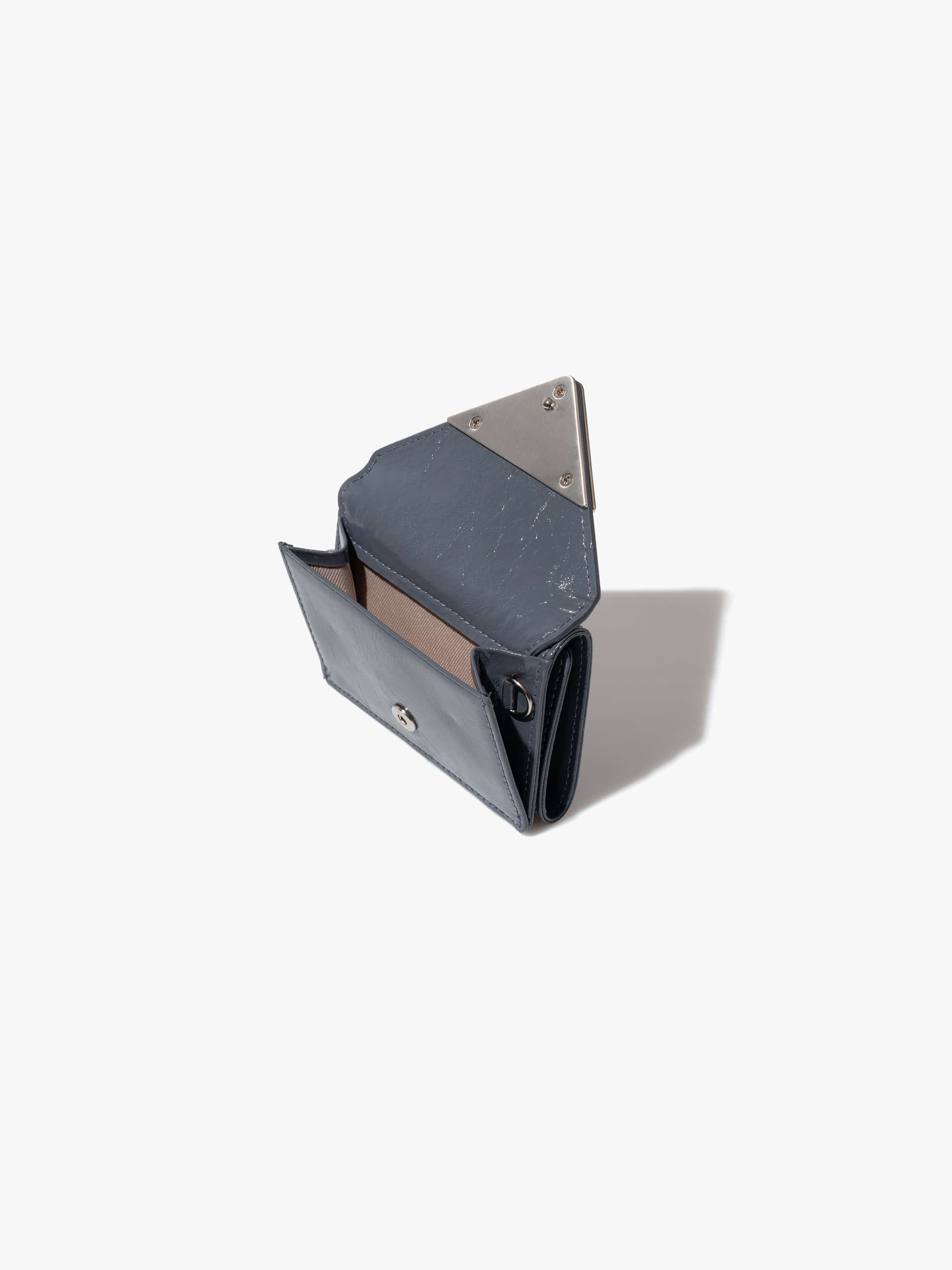 CRINKLE TRIANGLE TRIPLE WALLET - DARK GREY - Fennec