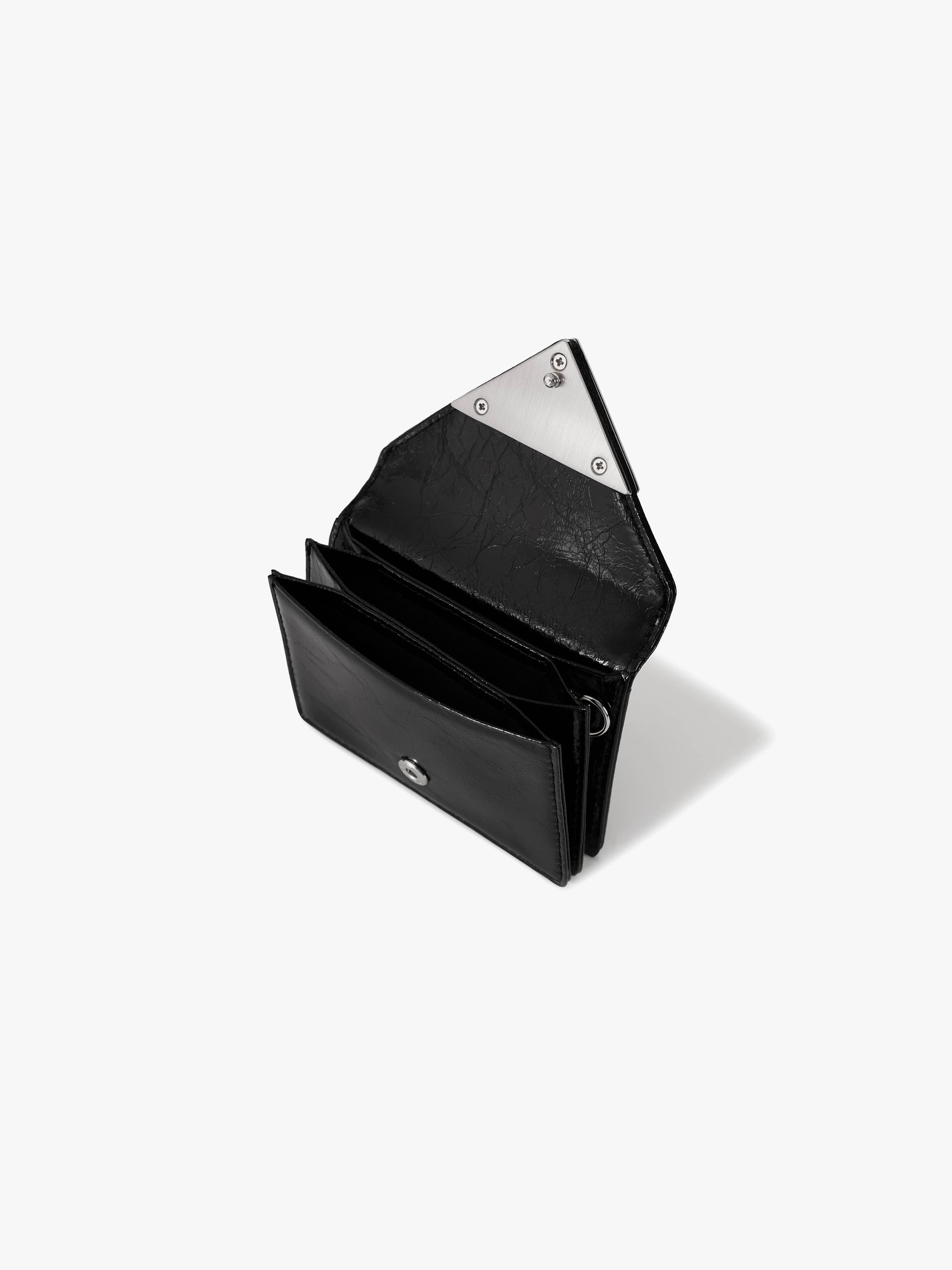 CRINKLE TRIANGLE ACCORDION POCKET - BLACK - Fennec