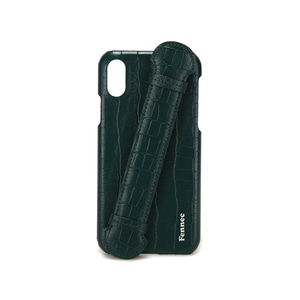 [DISCONTINUE] LEATHER iPHONE X/XS HANDLE CASE - CROCO GREEN