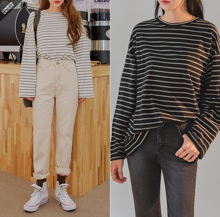 [TOP] DOUBLE STRIPE LOOSE FIT T