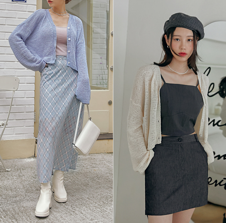 [OUTER] MERY BOUCLE V NECK KNIT CARDIGAN