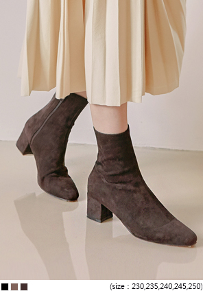 [SHOES] ROSE SUEDE SLIM ANKLE BOOTS
