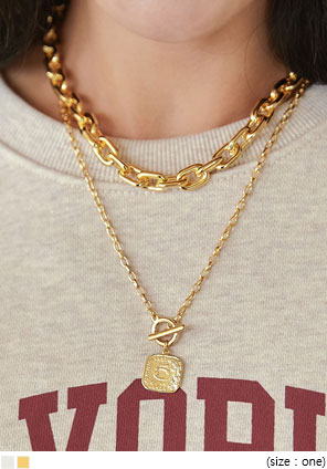 [JEWELRY] DERICK CHAIN LAYERED NECKLACE