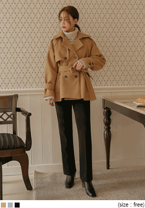 [OUTER] RENBER WOOL 50% TRENCH JACKET