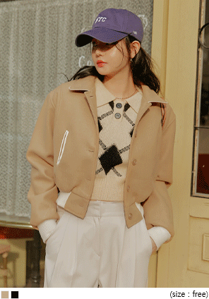 [OUTER] BOING WOOL COLORING BLOUSON JACKET
