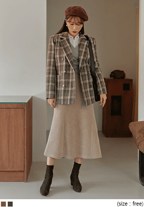 [OUTER] DREMA WOOL CHECK DOUBLE JACKET