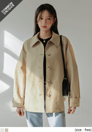 [OUTER] MONENS HALF TRENCH COAT