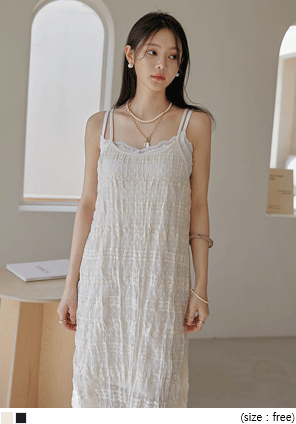 [OPS] MINOY WRINKLE LACE SLEEVELESS OPS