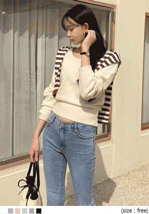 [TOP] NEDIAN SQUARE NECK KNIT