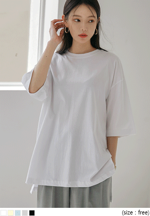 [TOP] FAGE UNBAL SLIT BOXY FIT 1/2 T