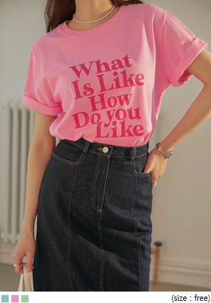 [TOP] WERY COLORFUL LETTERING LOOSE FIT 1/2 T