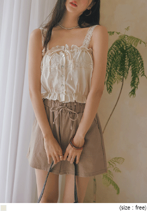 [TOP] RUSEA SET-UP LACE FRILL SLEEVELESS