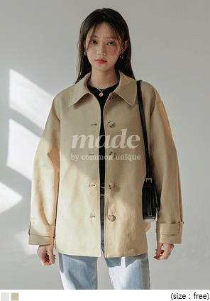 [OUTER] MONENS HALF TRENCH COAT