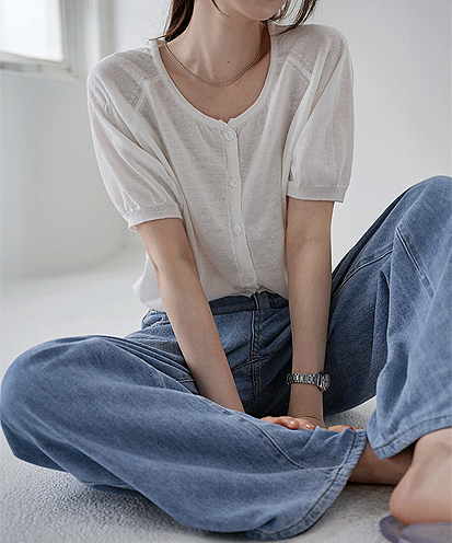 푸덴 래글런 린넨 1/2 가디건 (여름/썸머/반팔/데일리룩/일상룩/하객룩/출근룩/캠퍼스룩/데이트룩)