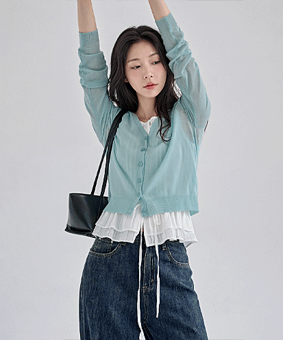 키덴 시스루 썸머 가디건 - 2 타입 (여름/데일리룩/일상룩/라운드넥/브이넥/살안타템/출근룩/여행룩)