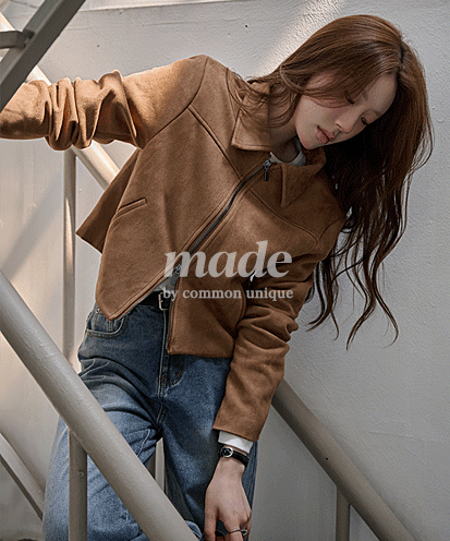 [얼리어텀] [MADE] 페던 스웨이드 투웨이 크롭 자켓 (가을/간절기/데일리룩/일상룩/캐주얼룩/심플/출근룩)