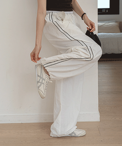 【BAON】Kyuuna String Banding Wide Ribbon Check Cargo Pants NYLON STRING CARGO PANT'S - nareum | 60% - Asian Fashion