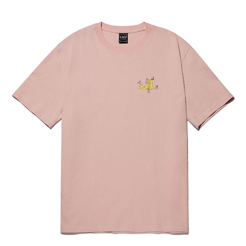 【A.SOF エイソフ】スクリブルグラフィック半袖Tシャツピンク Scribble Graphic T-Shirt Pink