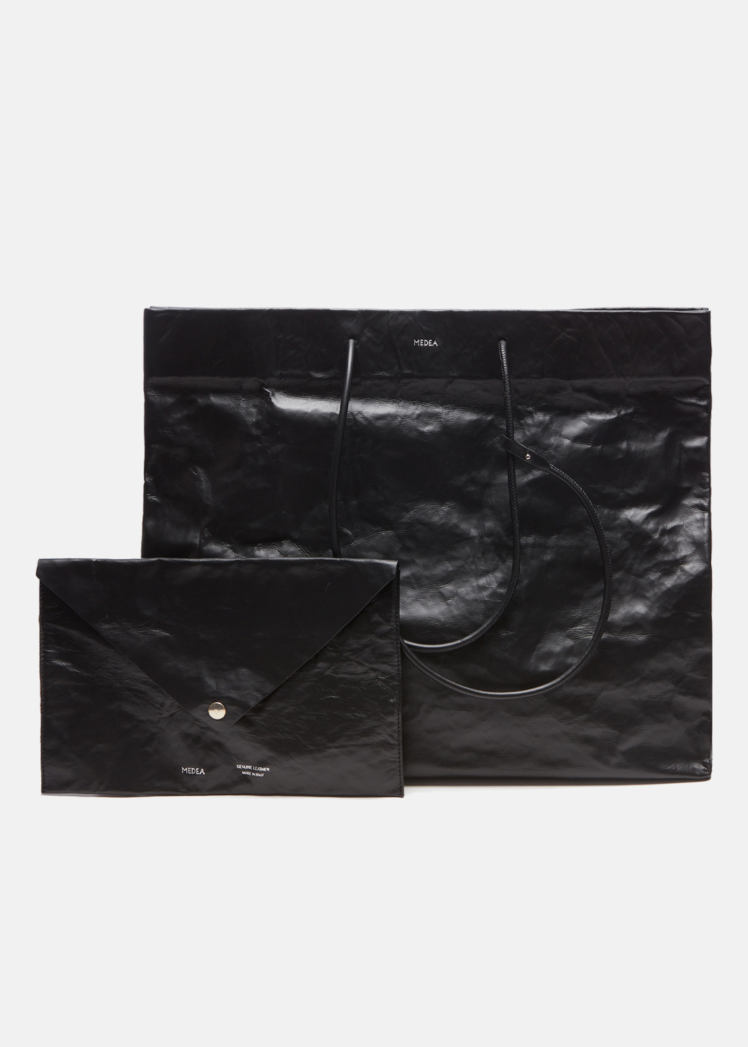 BUSTED VENTI BLACK CRINKLED LEATHER