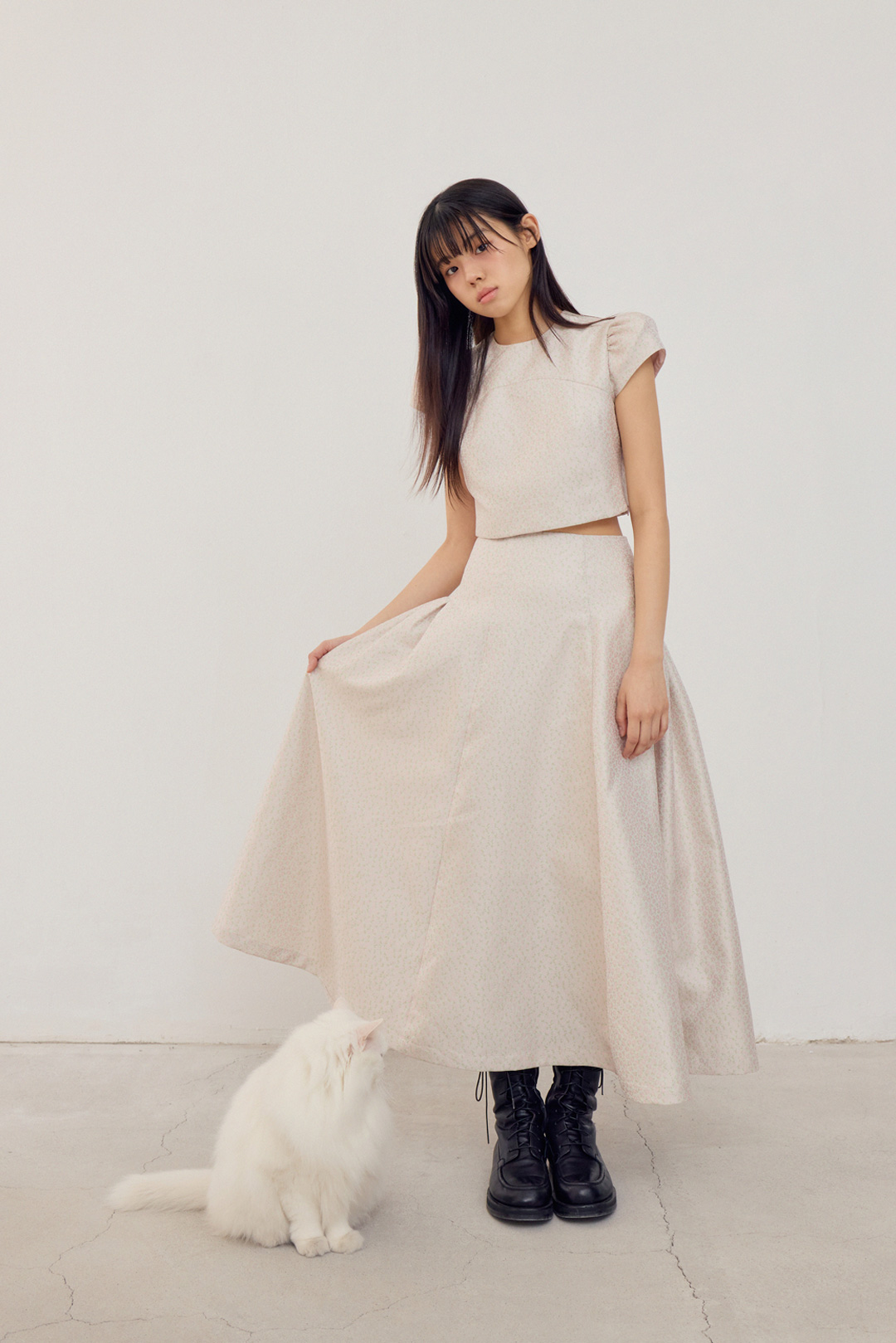[Exclusive] flétta Jacquard Long Skirt_2 Colors