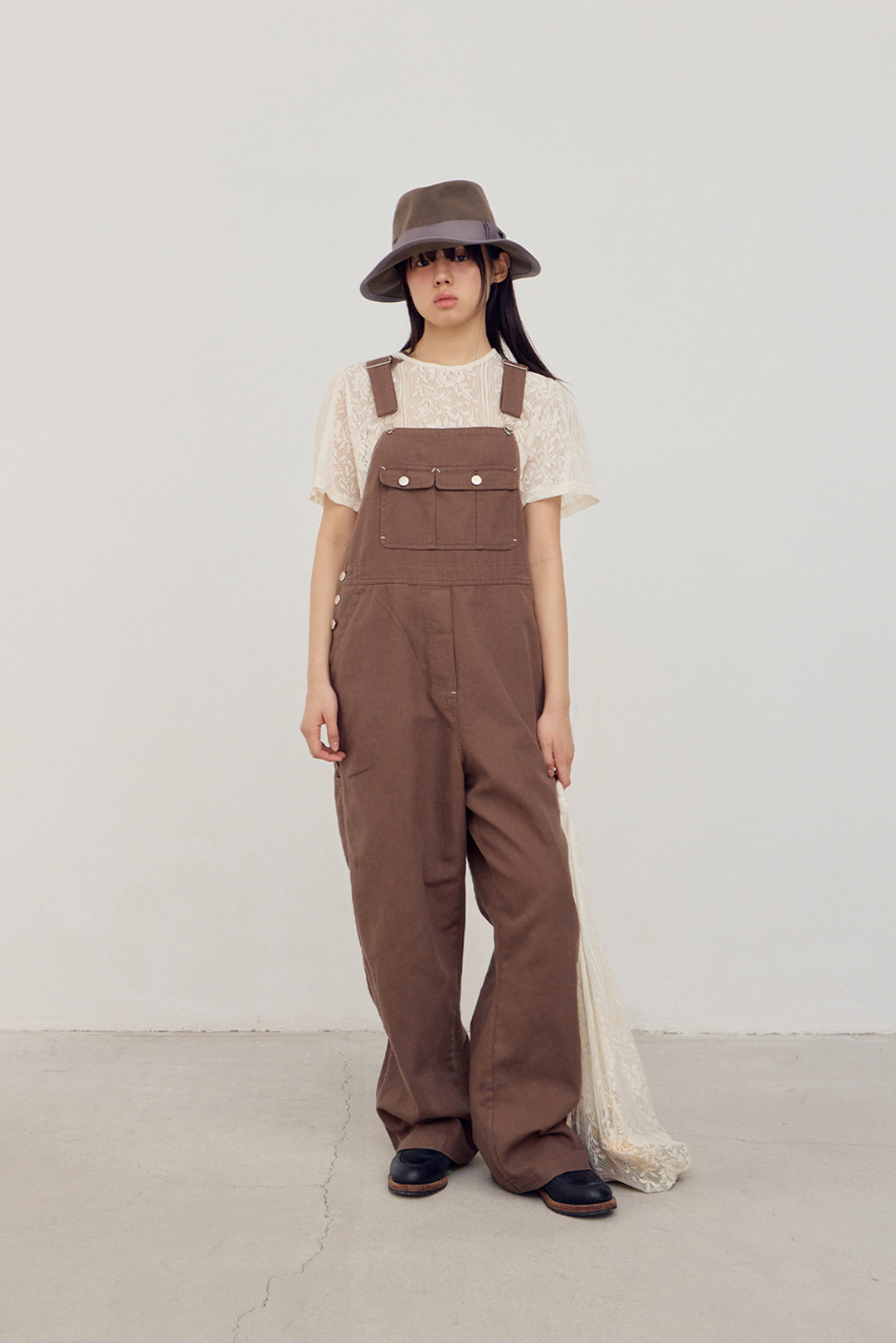 flétta Two Pocket Overall_Brown