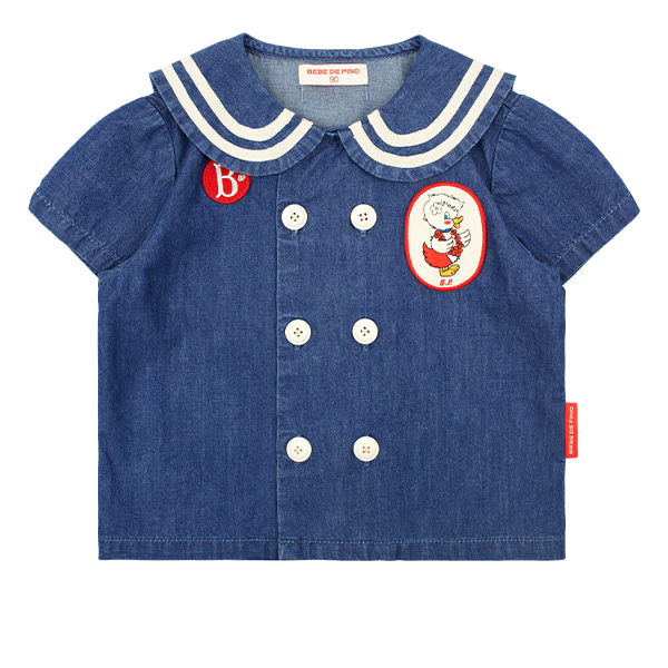★ BEBE DE PINO★ Siana Baby Sailor Collar Man to Man T-shi Tops - BEBE DE PINO