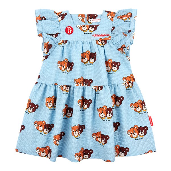 キッズワンピース・オールインワン [BEBE DE PINO] Tulips puff sleeve dress BEBE DE PINO(ベベドピノ) キッズワンピース・オールインワン