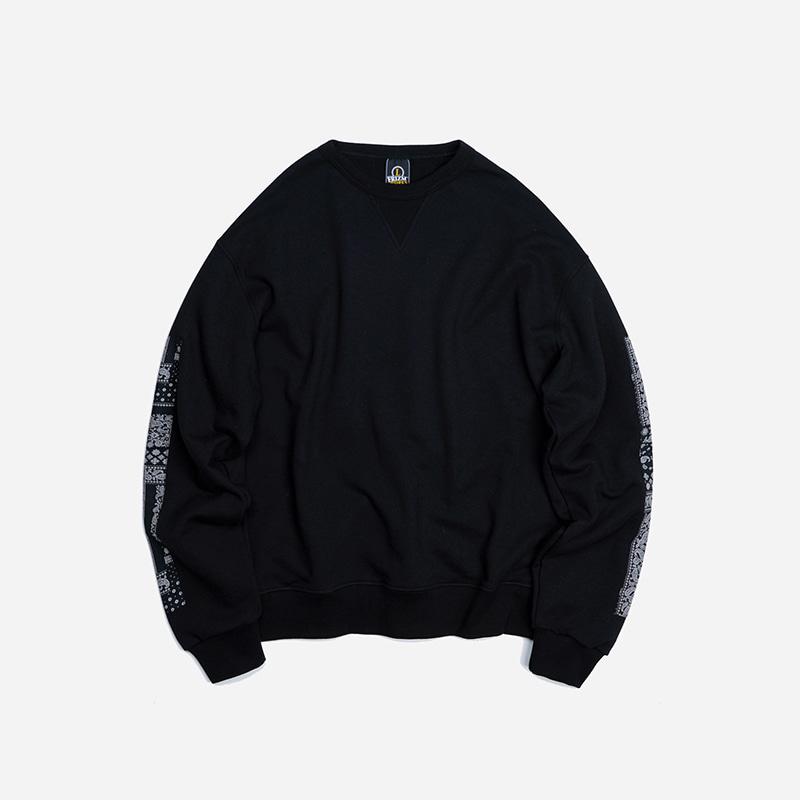 Paisley block sweatshirt _ black