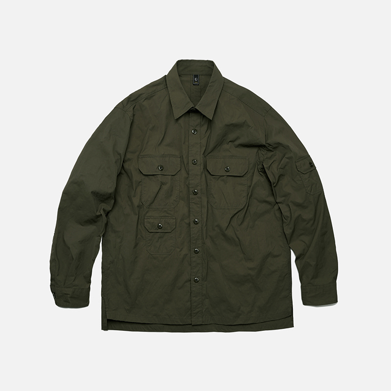 Nylon CPO shirt jacket _ olive