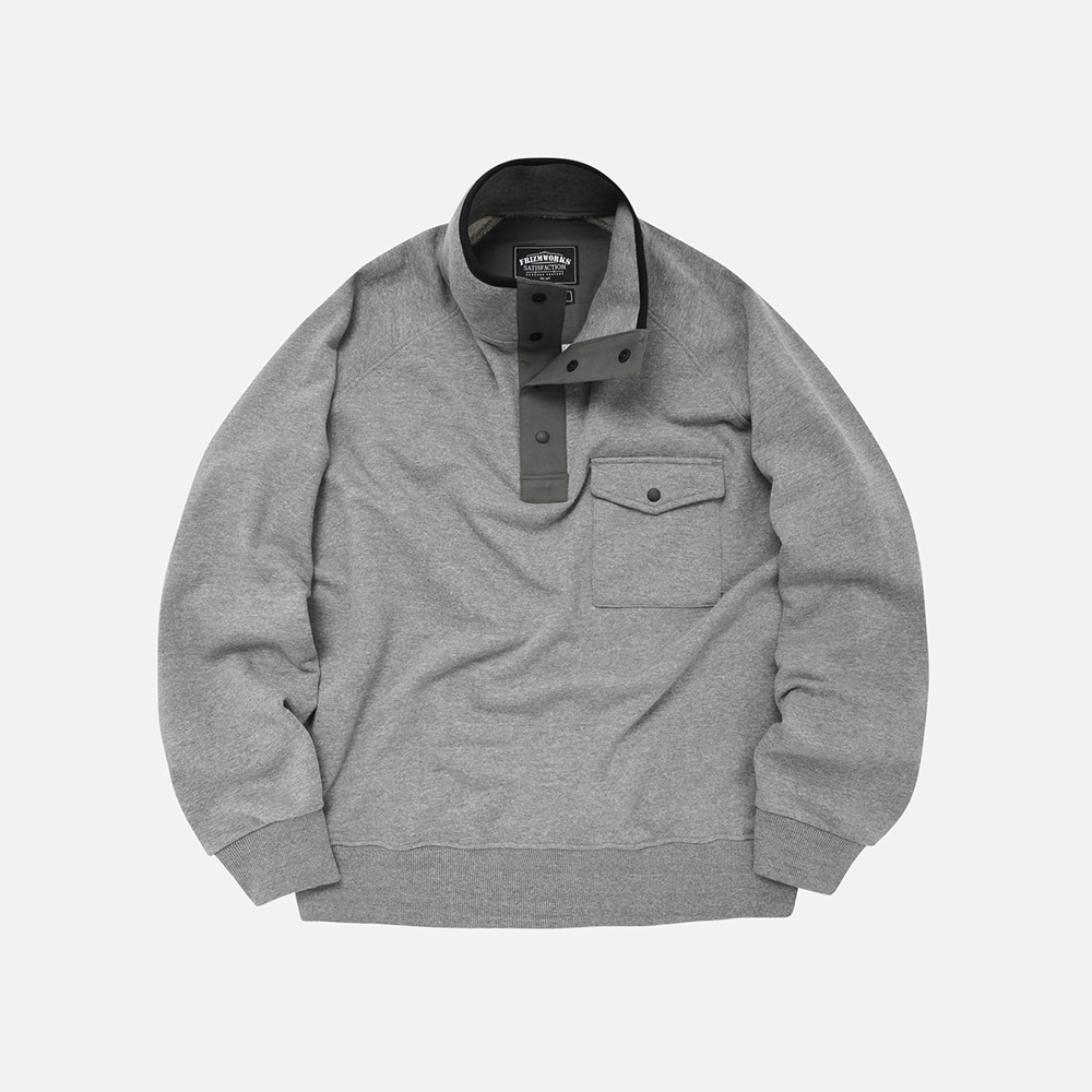 High necked pullover sweatshirt _ gray