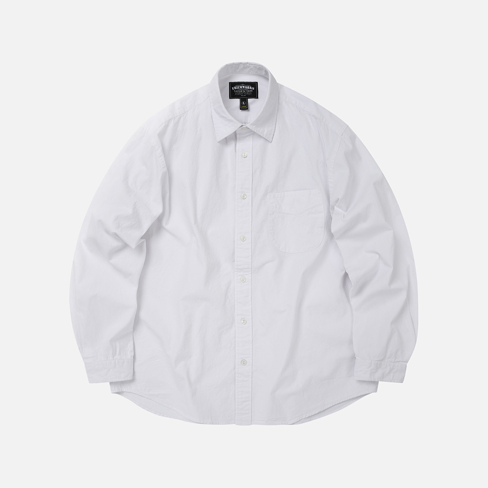 Chambray shirring shirt _ white