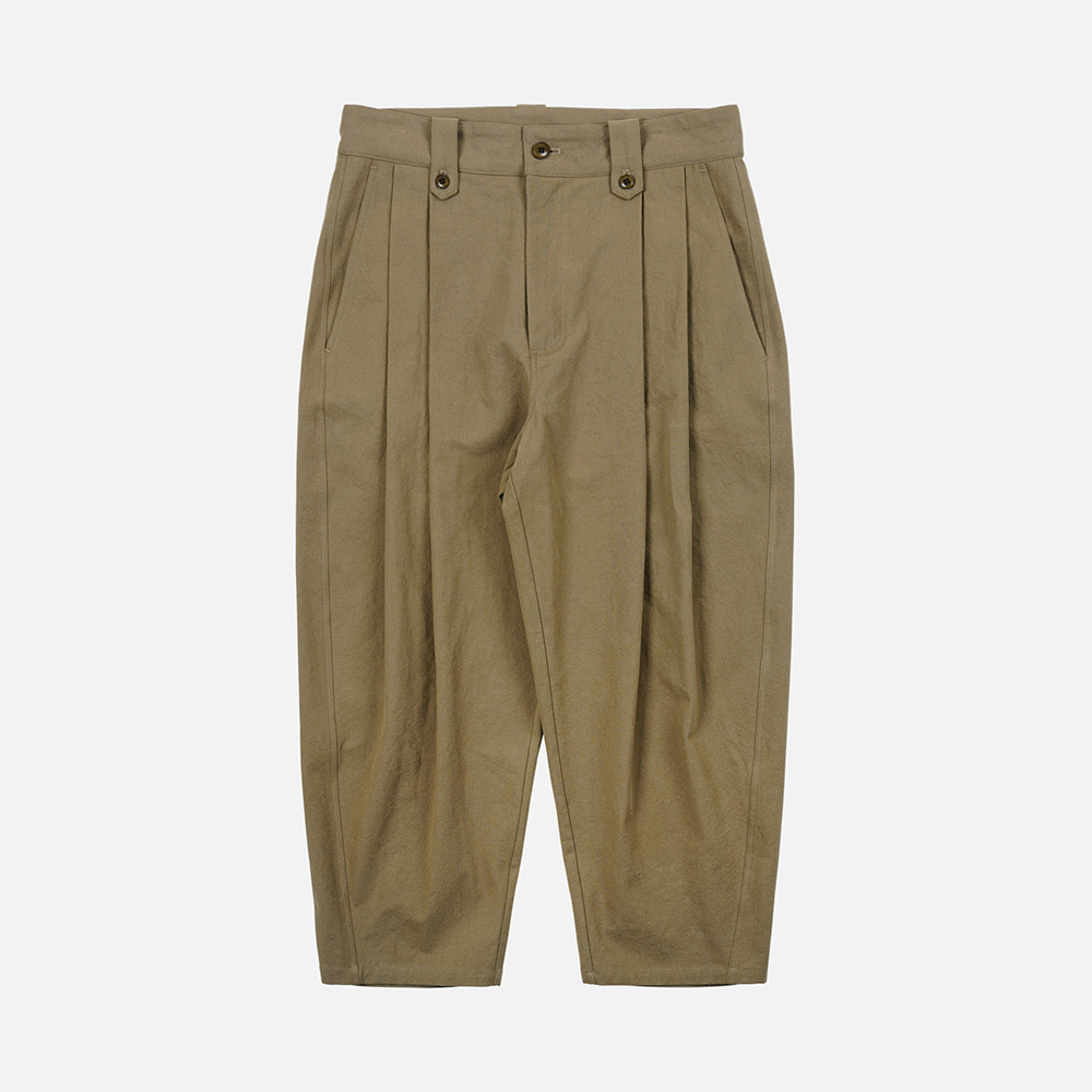 Deep two tuck curved pants _ desert