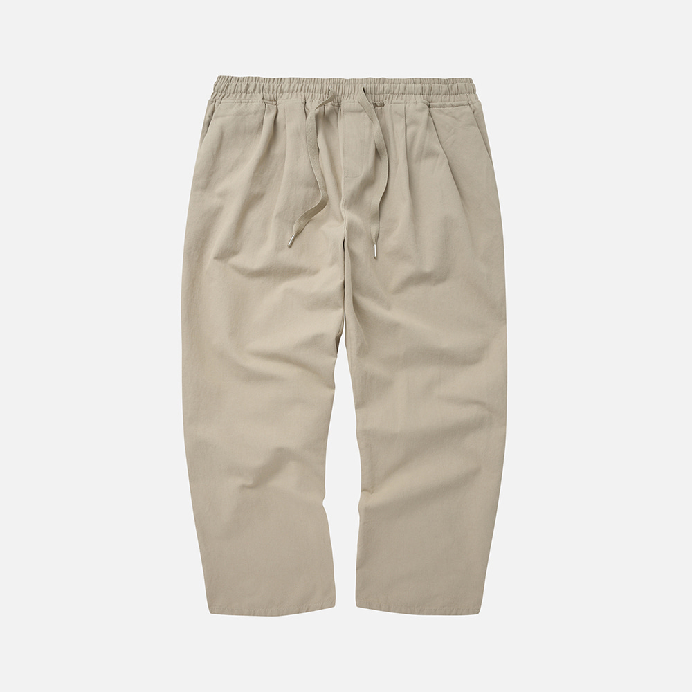 Solar twill two tuck relaxed pants _ light beige