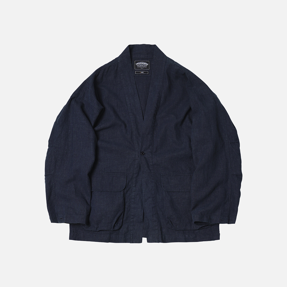 Linen durumagi jacket 003 _ navy