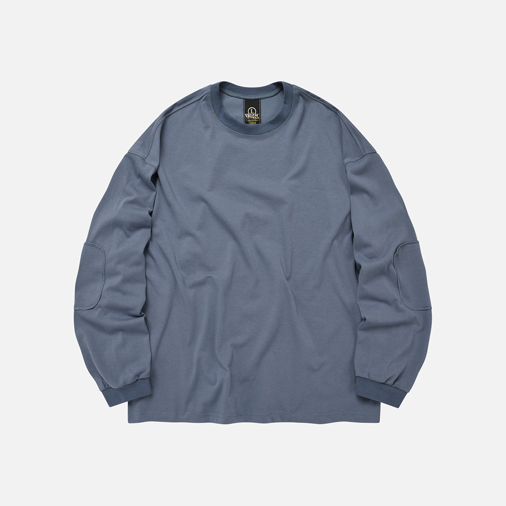 Patch oversized long sleeve tee _ blue