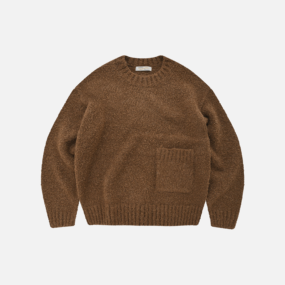 Alpaca boucle knit _ brown