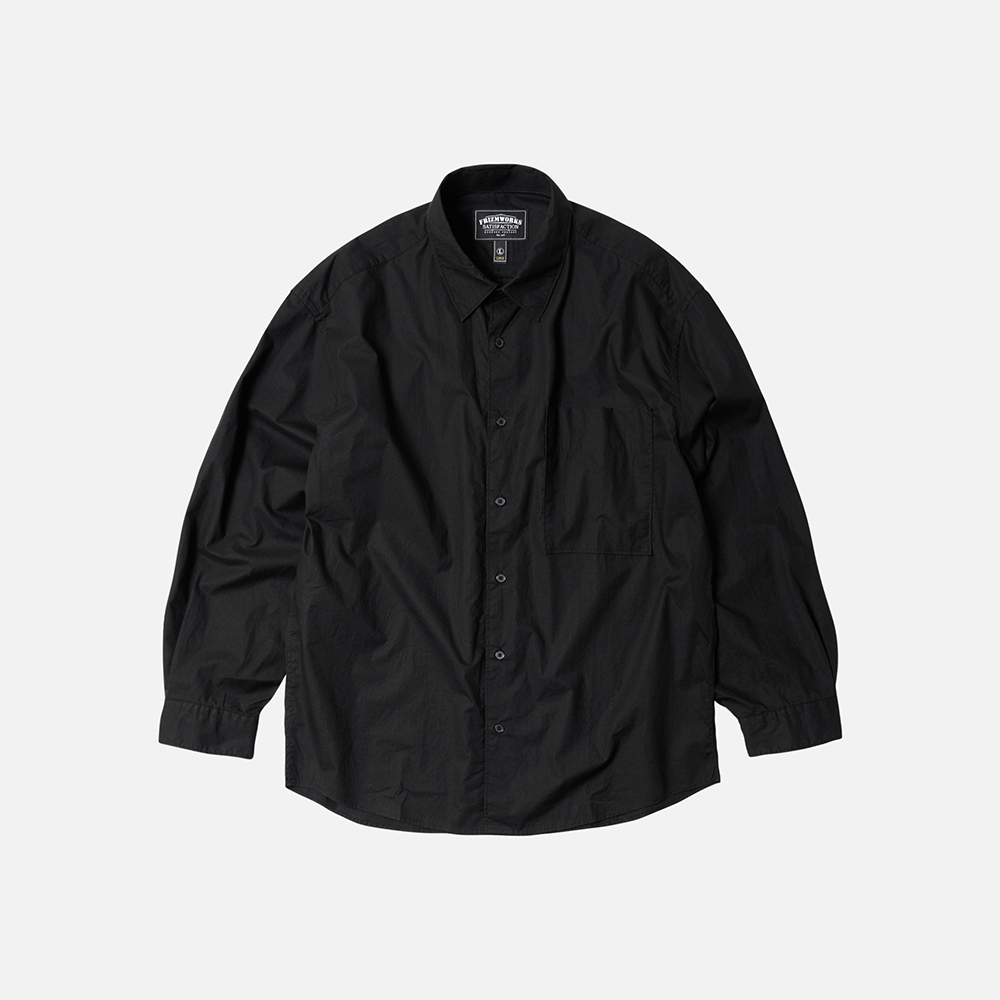 Paper cotton relaxed shirt _ black