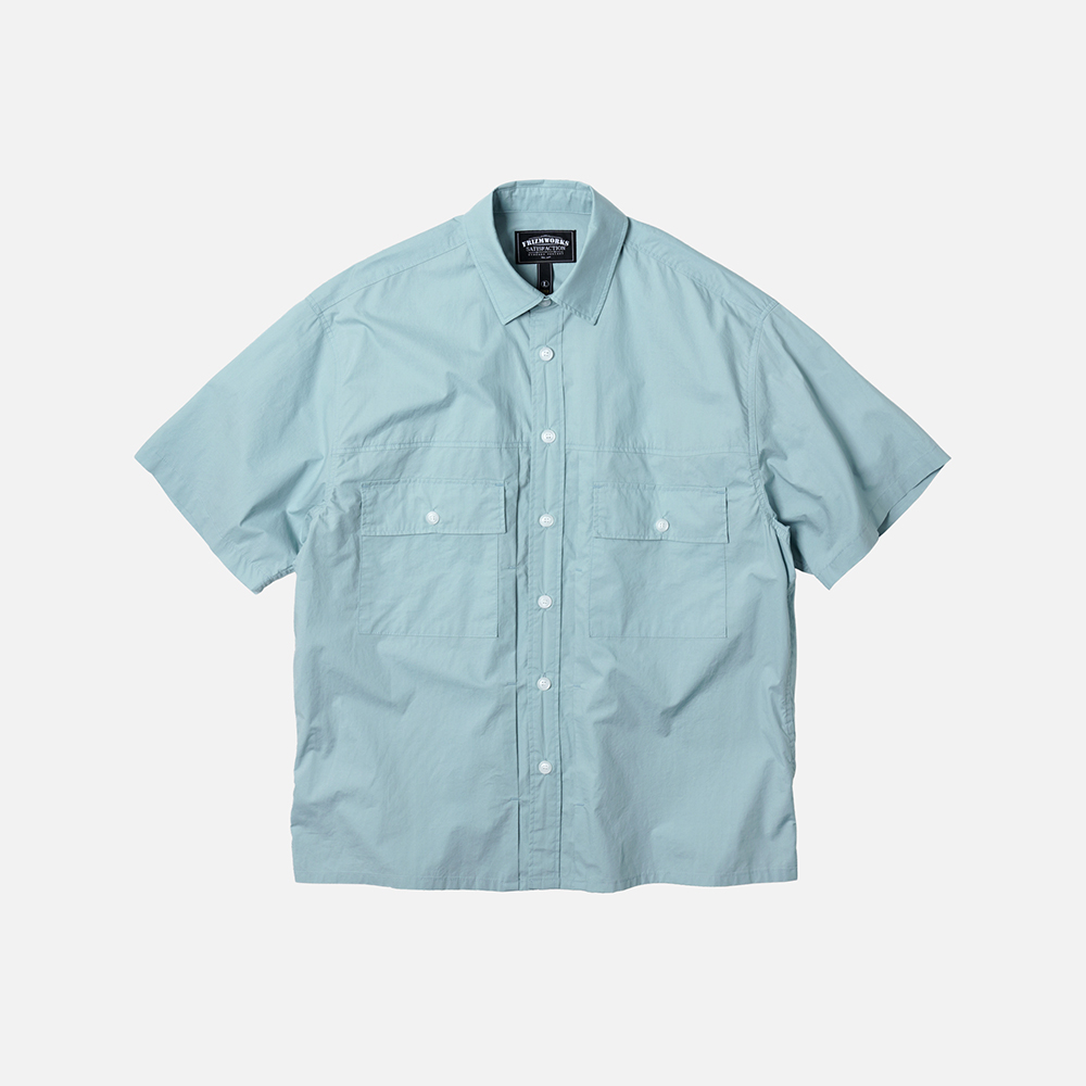 Paper cotton trucker half shirt _ ash blue