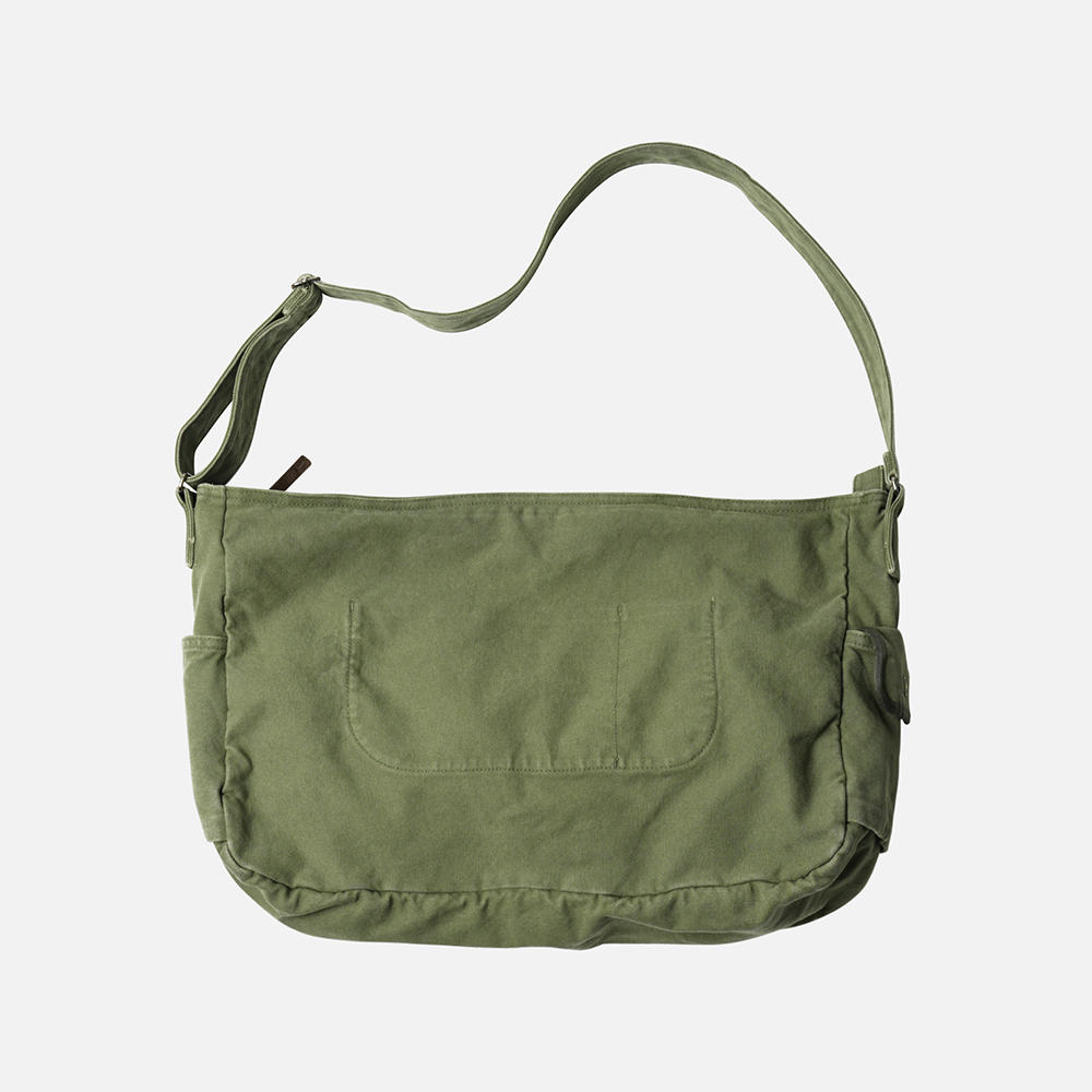 Heavy canvas shoulder bag _ olive