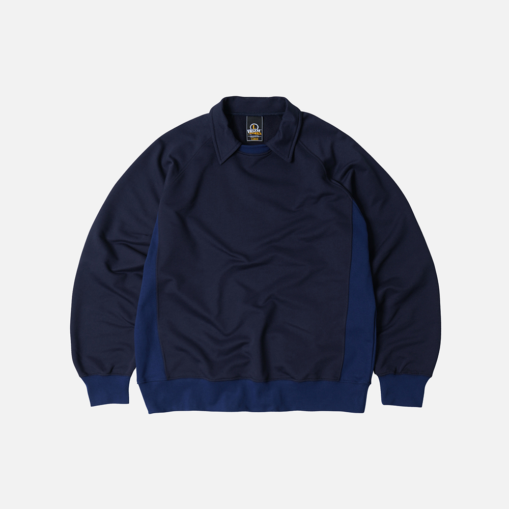 Collar layered sweatshirt _ navy
