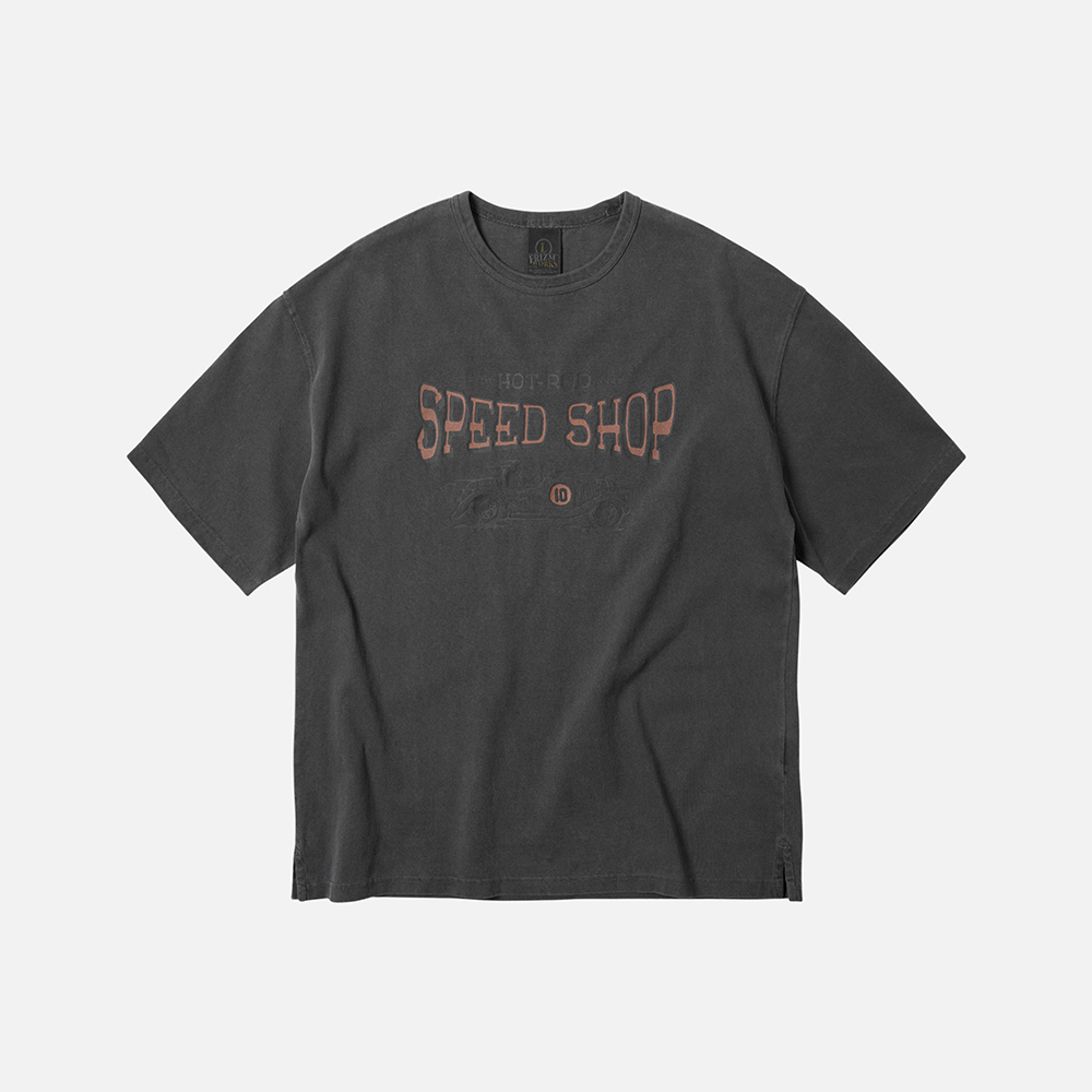 Speed shop pigment dyeing tee _ charcoal