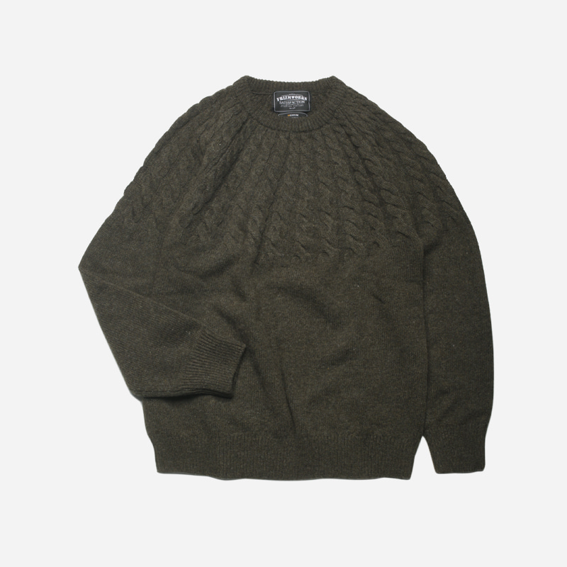 Horizon cable knit _ mossgreen