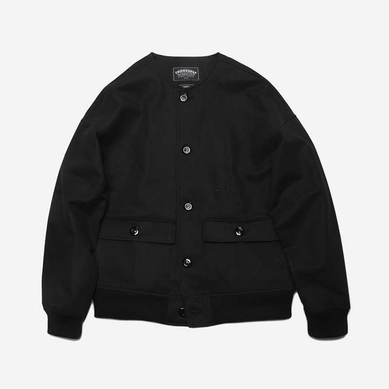 Collarless jacket _ black