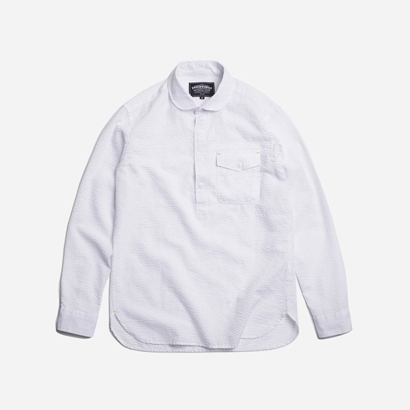 Seersucker pullover shirt 002 _ white
