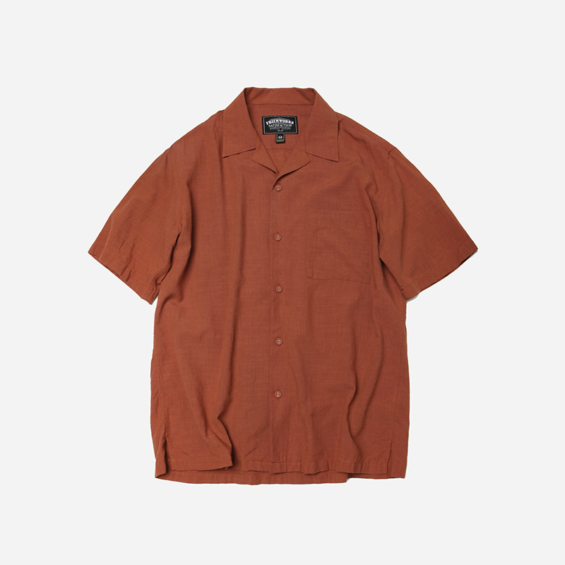 Feature open collar shirt _ orange