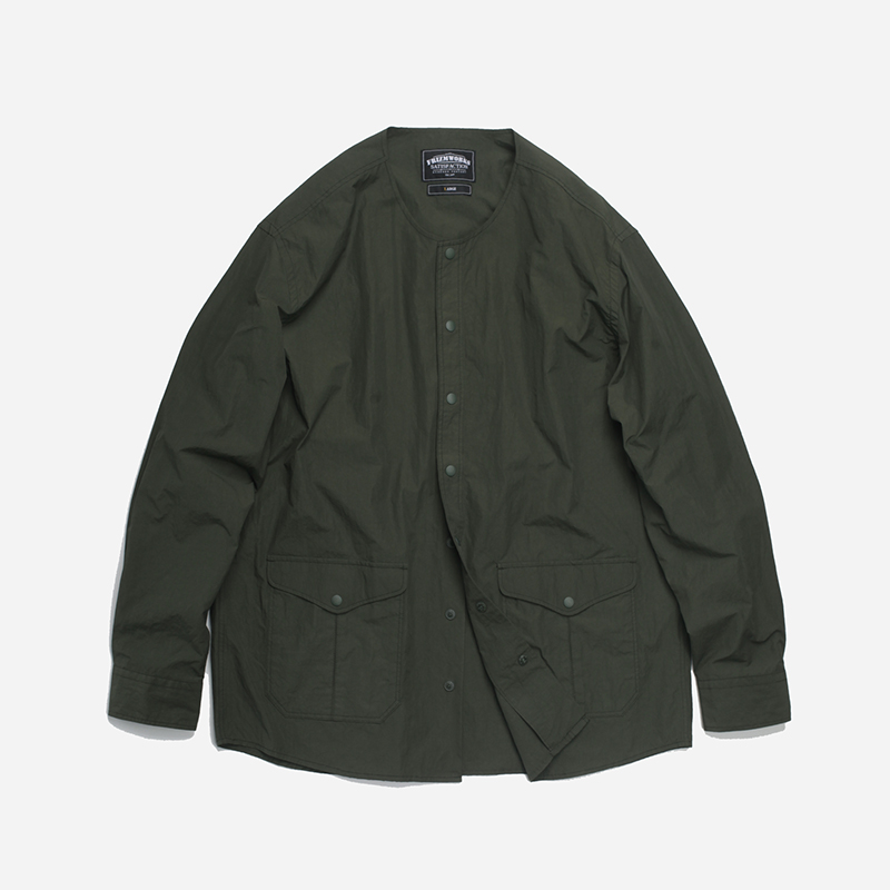 Crispy shirt jacket _ dark olive