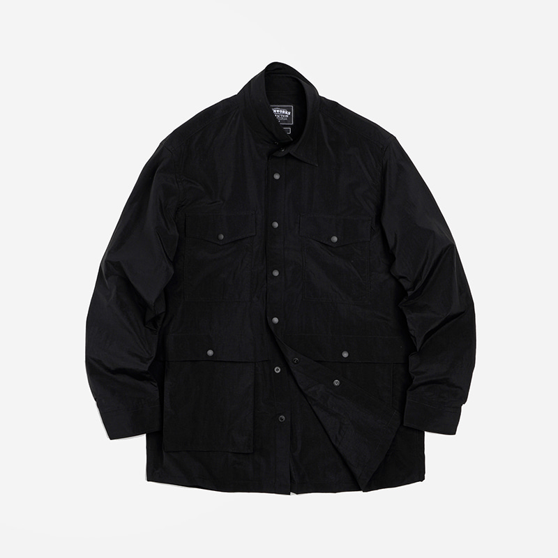 Nylon shirt jacket _ black