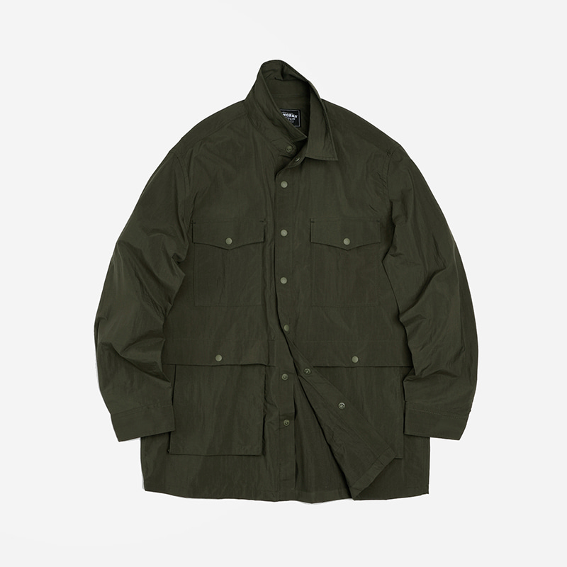 Nylon shirt jacket _ olive